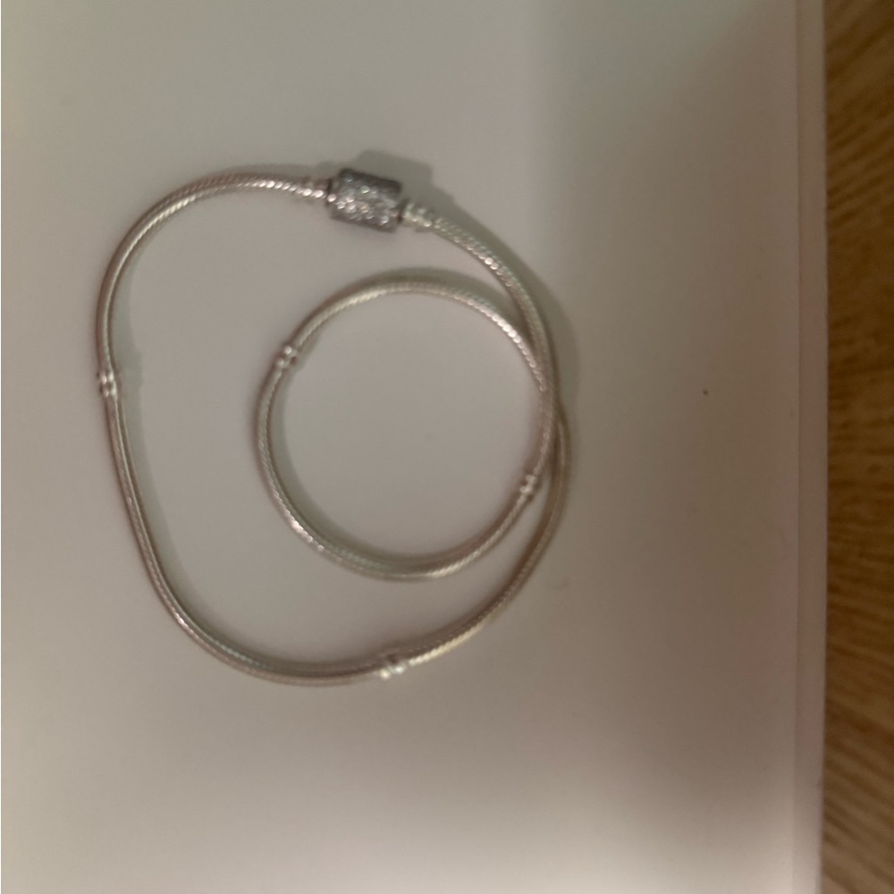 Pandora Silver Bracelet with Sparkling Clasp